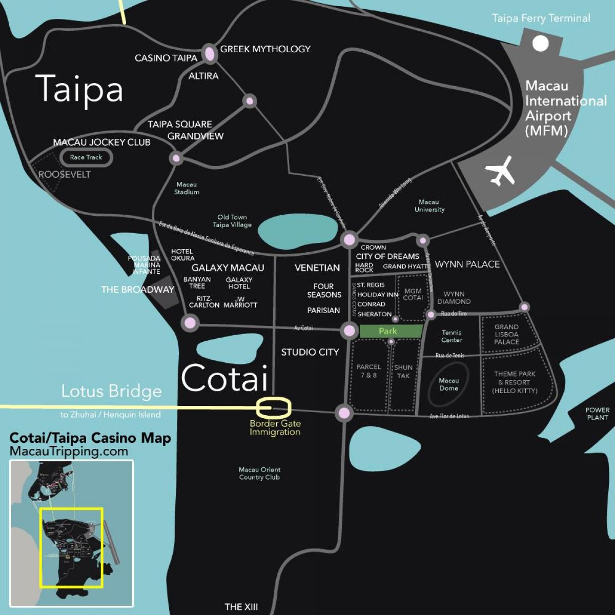 mapa cotai Makao