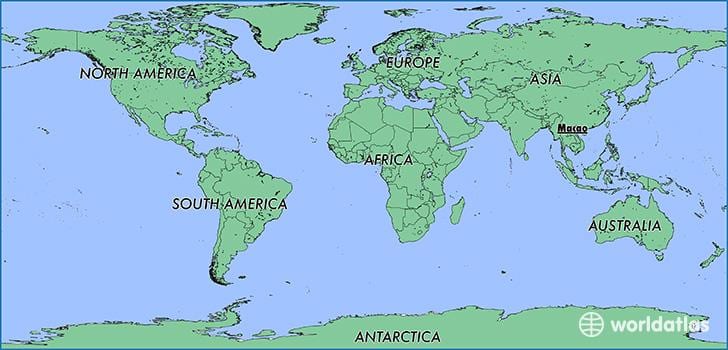 mapa Makao lokaciju na svijetu