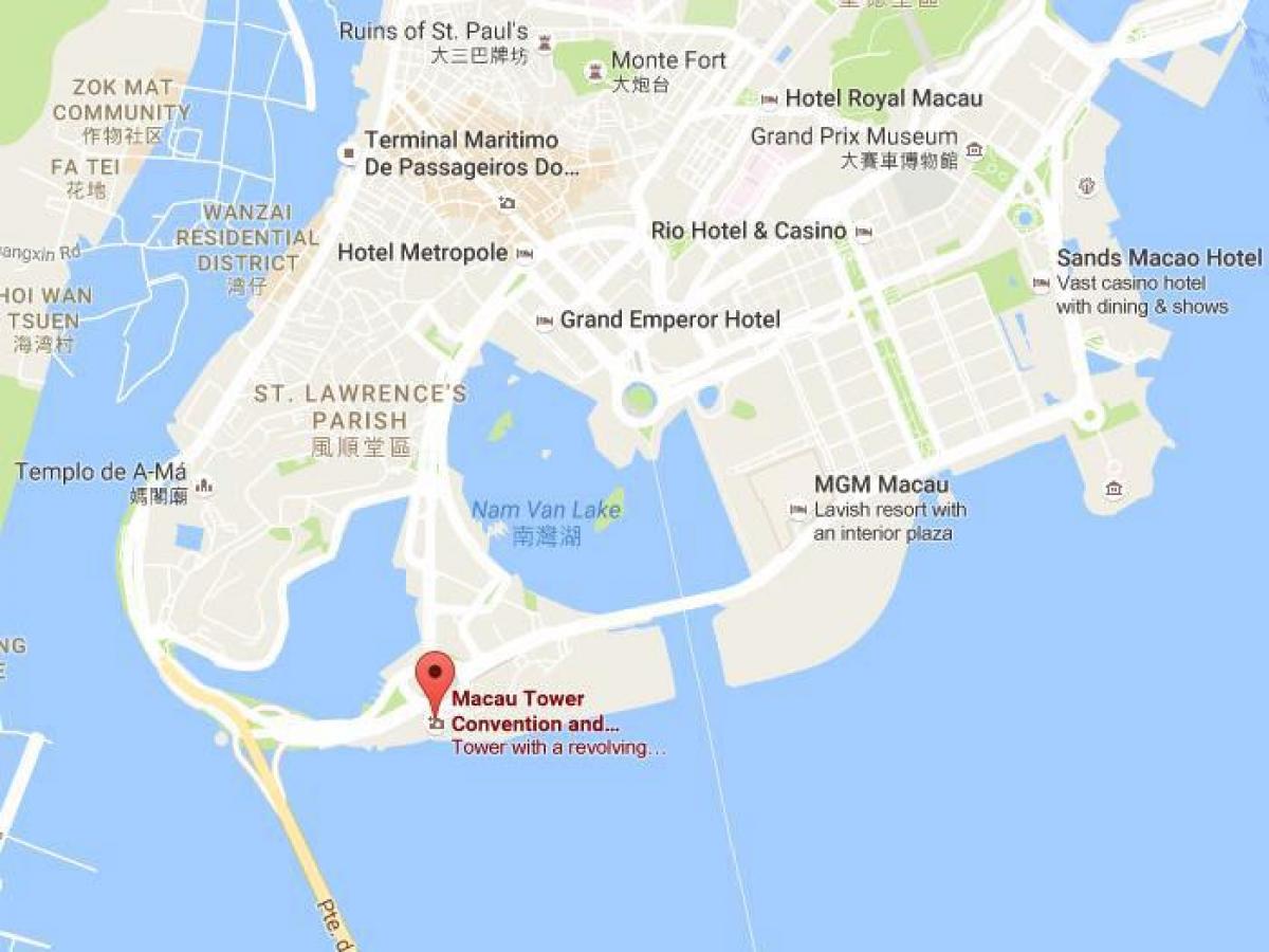 mapa Makao toranj