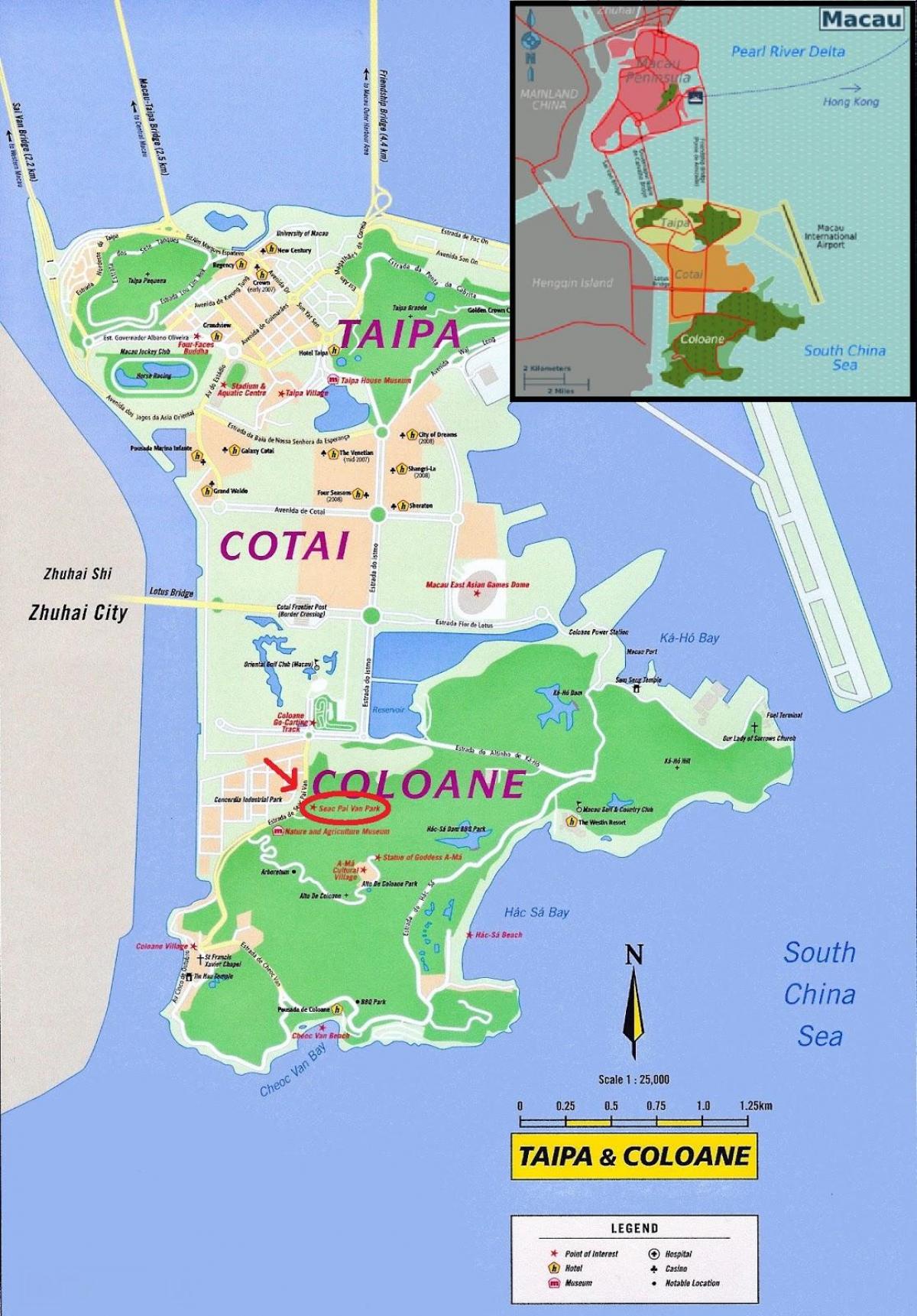 mapa Makao trajekt 