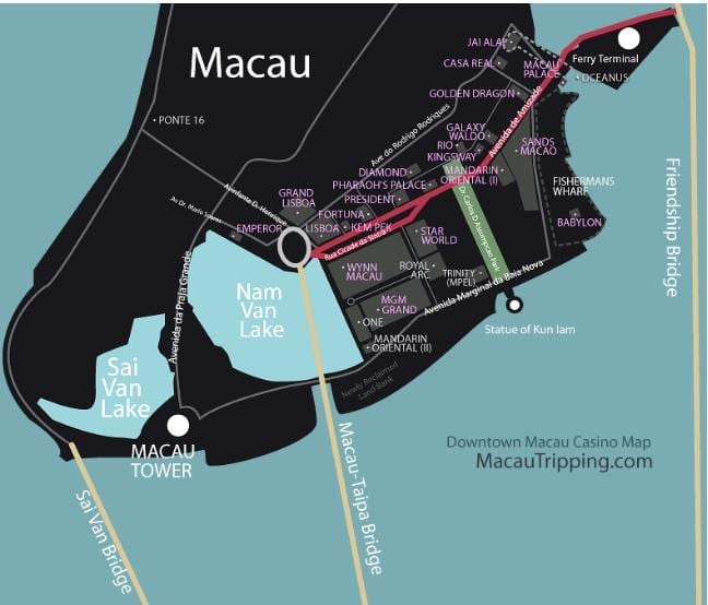 mapa mgm Makao