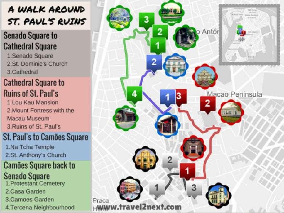mapa uništiti st paul Makao