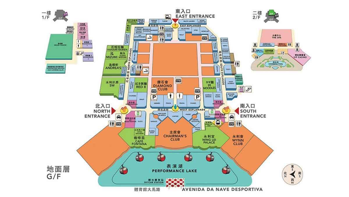 mapa wynn Makao